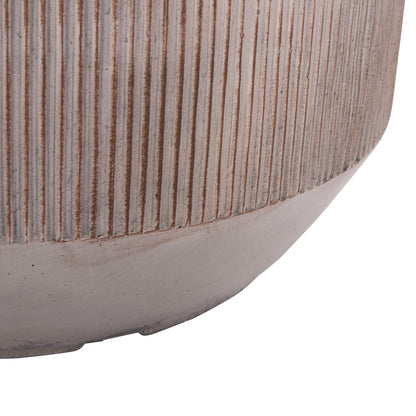 GARDEN PLANTERS ROUND SET 3PCS SERIES GARDENER HM4724 FIBERCLAY--CEMENT COLOR Φ55x55Hcm.