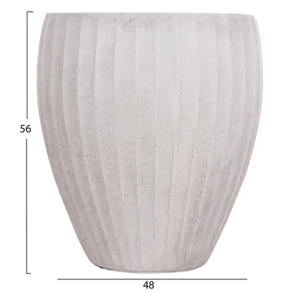 GARDEN PLANTERS ROUND SET 3PCS SERIES GARDENER HM4728 FIBERCLAY--IN CEMENT COLOR Φ48x56Hcm.