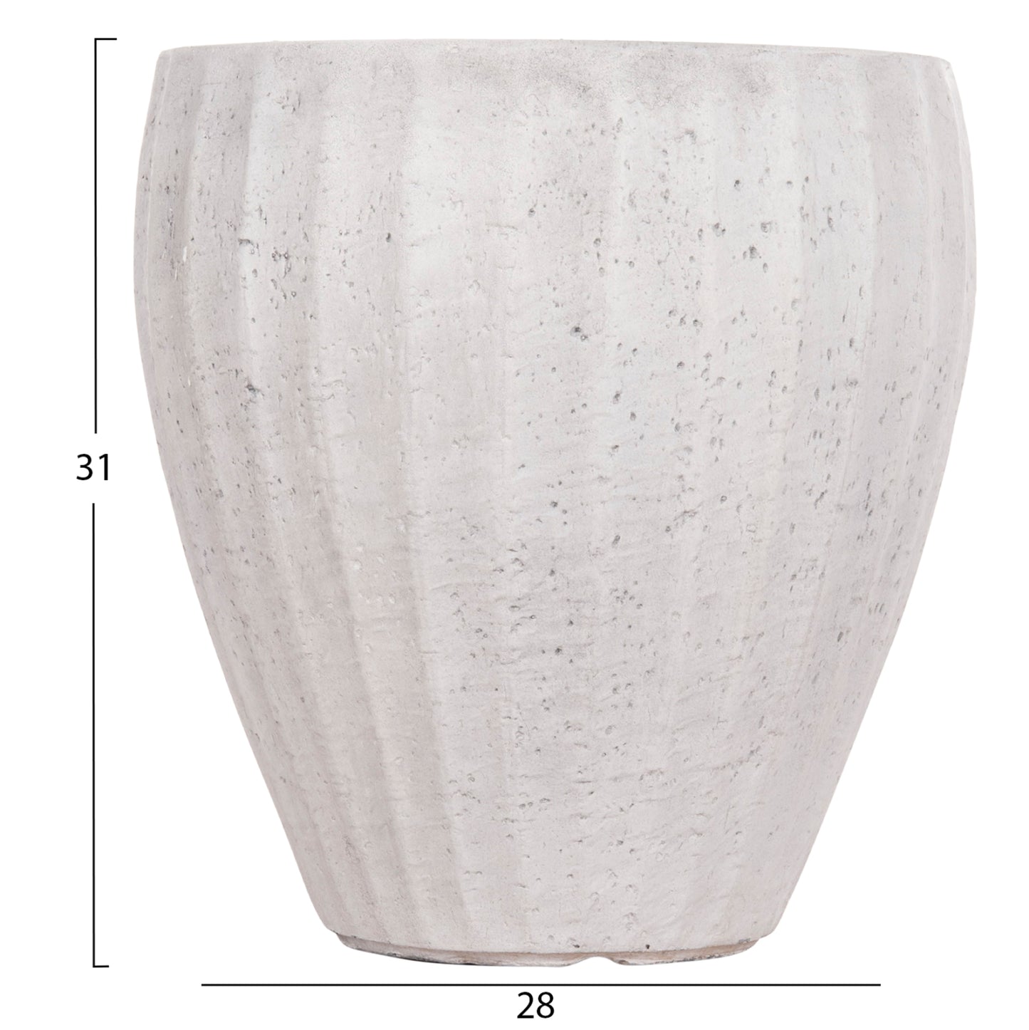 GARDEN PLANTERS ROUND SET 3PCS SERIES GARDENER HM4728 FIBERCLAY--IN CEMENT COLOR Φ48x56Hcm.