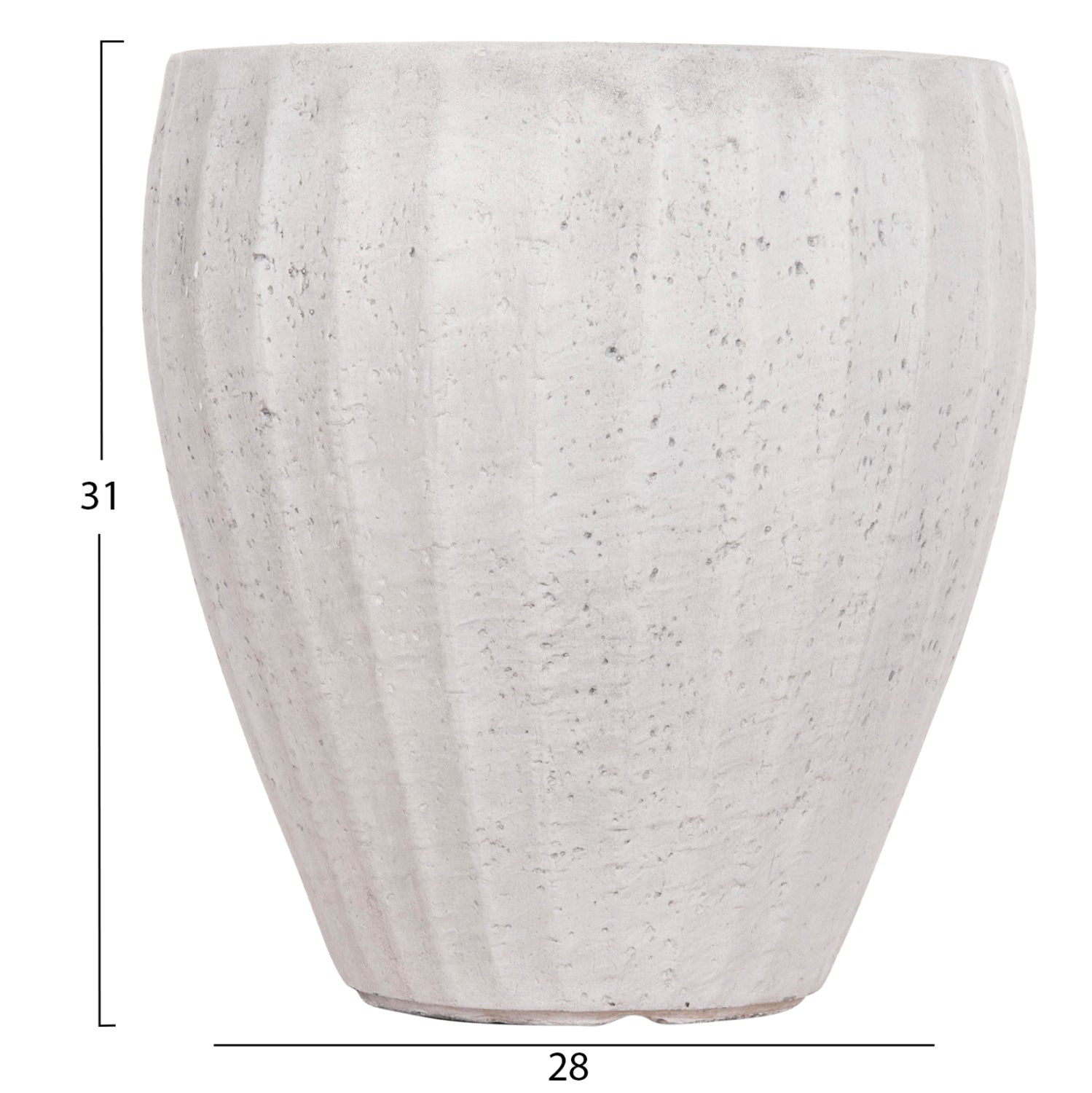 GARDEN PLANTERS ROUND SET 3PCS SERIES GARDENER HM4728 FIBERCLAY--IN CEMENT COLOR Φ48x56Hcm.