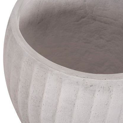 GARDEN PLANTERS ROUND SET 3PCS SERIES GARDENER HM4728 FIBERCLAY--IN CEMENT COLOR Φ48x56Hcm.
