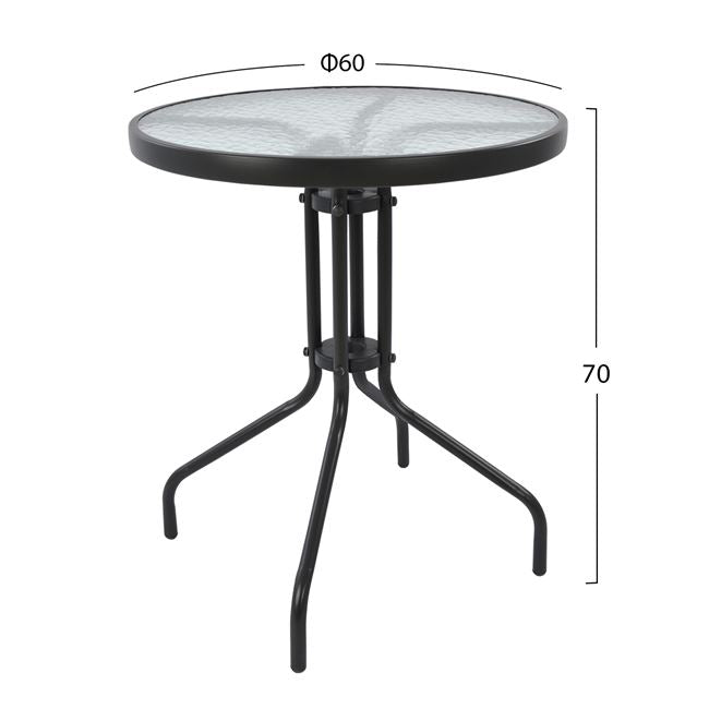 OUTDOOR 3PCS DINING SET HM10467.01 ROUND METAL TABLE & METAL CHAIRS
