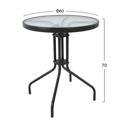 OUTDOOR 3PCS DINING SET HM10467.01 ROUND METAL TABLE & METAL CHAIRS