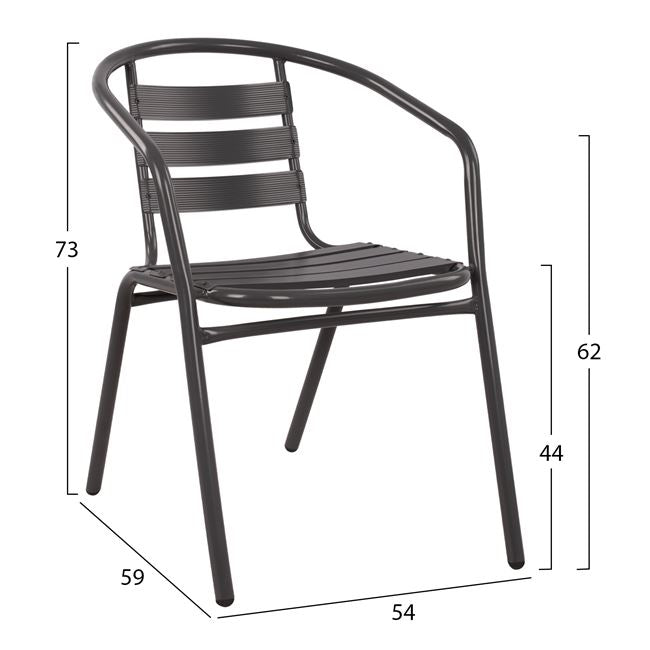 OUTDOOR 3PCS DINING SET HM10467.01 ROUND METAL TABLE & METAL CHAIRS