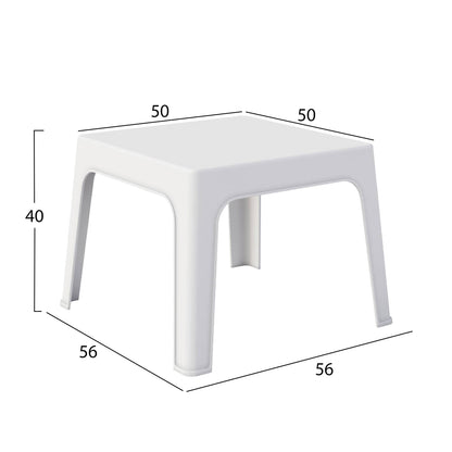 3PCS SET POLYPROPYLENE SLEEK HM21267.01 COFFEE TABLE & 2 ARMCHAIRS - WHITE