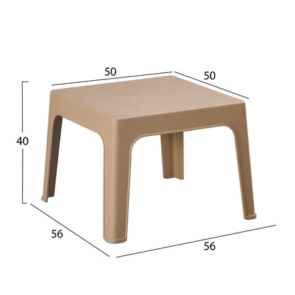 3PCS SET POLYPROPYLENE SLEEK HM21267.03 COFFEE TABLE & 2 ARMCHAIRS - CAPPUCCINO