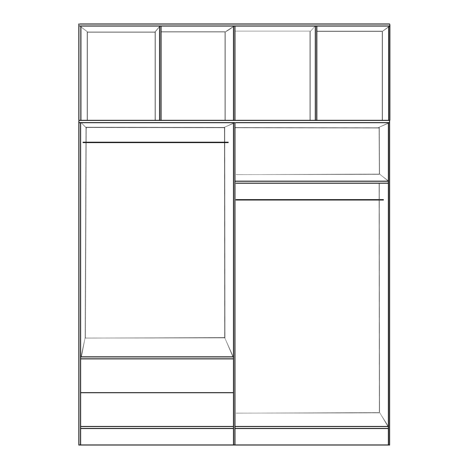 Set 4 pieces wardrobe Four-leaf with loft Sonama 160x42x241 HM11355.02