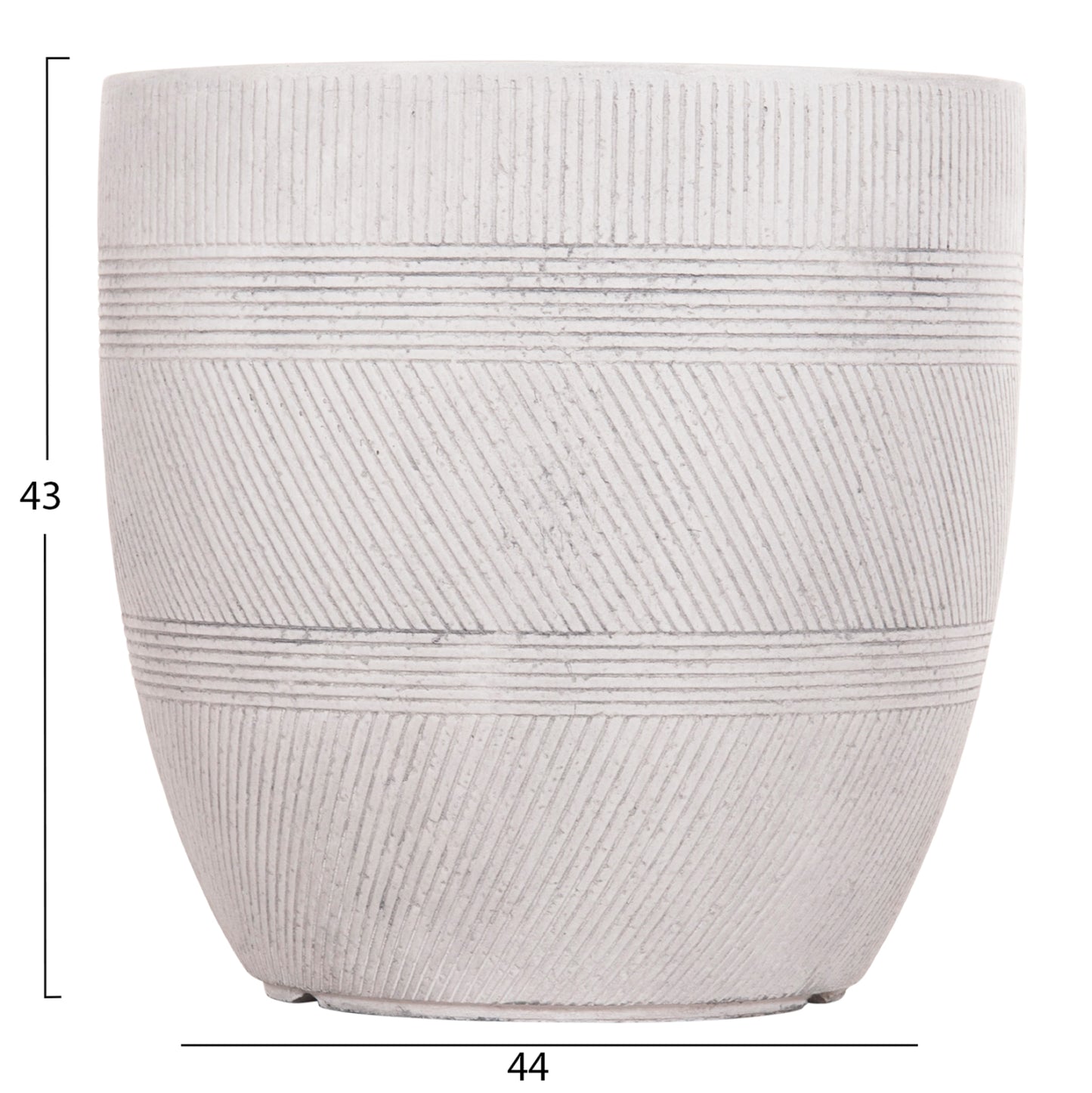 GARDEN PLANTERS ROUND SET 4PCS SERIES GARDENER HM4719 FIBERCLAY--IN CEMENT COLOR Φ44x43Hcm.