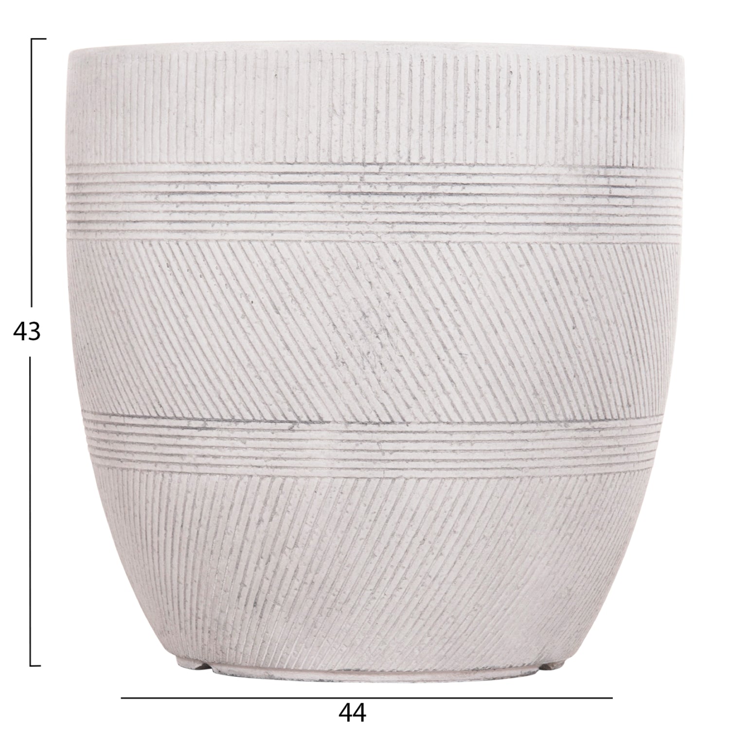 GARDEN PLANTERS ROUND SET 4PCS SERIES GARDENER HM4719 FIBERCLAY--IN CEMENT COLOR Φ44x43Hcm.