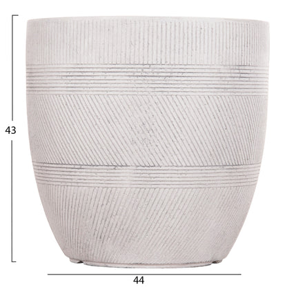 GARDEN PLANTERS ROUND SET 4PCS SERIES GARDENER HM4719 FIBERCLAY--IN CEMENT COLOR Φ44x43Hcm.