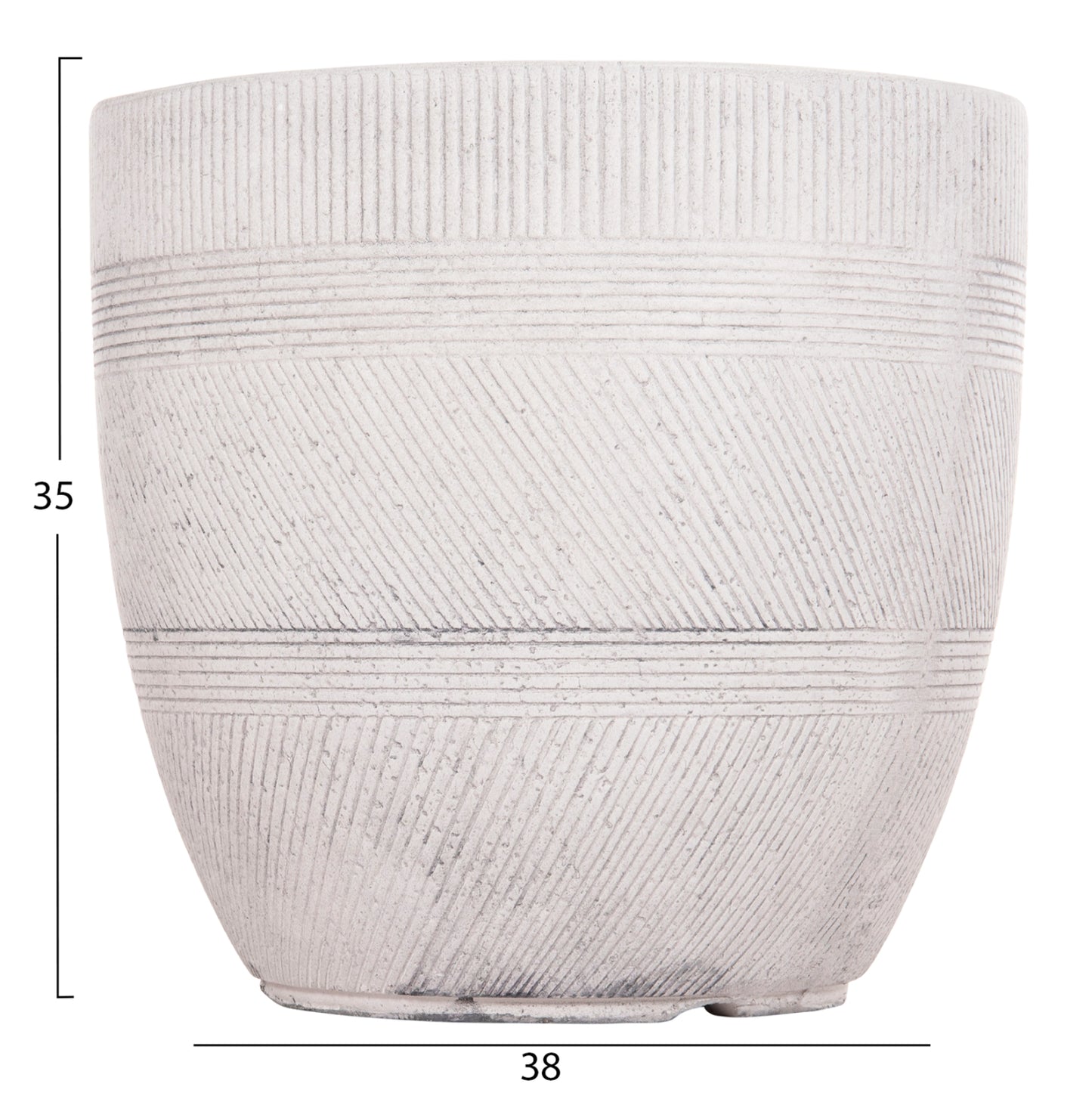 GARDEN PLANTERS ROUND SET 4PCS SERIES GARDENER HM4719 FIBERCLAY--IN CEMENT COLOR Φ44x43Hcm.