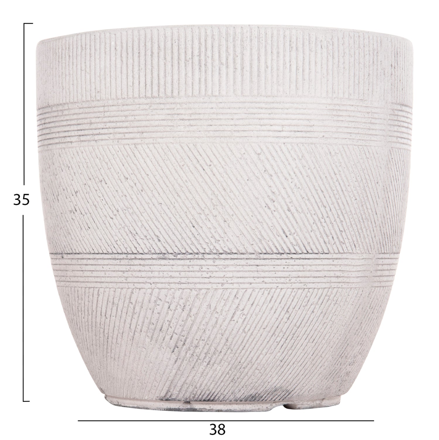 GARDEN PLANTERS ROUND SET 4PCS SERIES GARDENER HM4719 FIBERCLAY--IN CEMENT COLOR Φ44x43Hcm.