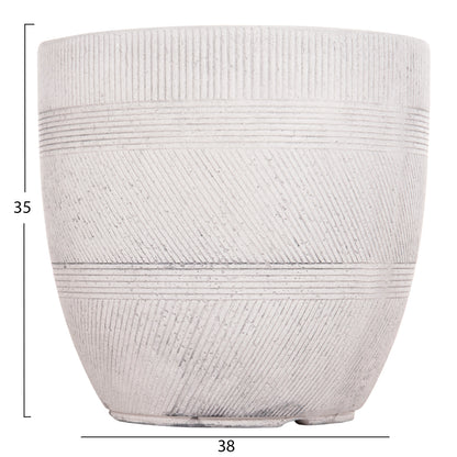 GARDEN PLANTERS ROUND SET 4PCS SERIES GARDENER HM4719 FIBERCLAY--IN CEMENT COLOR Φ44x43Hcm.