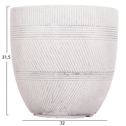 GARDEN PLANTERS ROUND SET 4PCS SERIES GARDENER HM4719 FIBERCLAY--IN CEMENT COLOR Φ44x43Hcm.