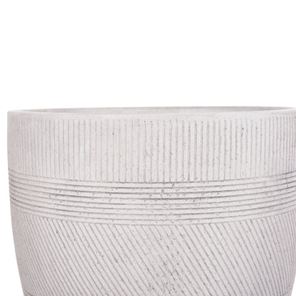 GARDEN PLANTERS ROUND SET 4PCS SERIES GARDENER HM4719 FIBERCLAY--IN CEMENT COLOR Φ44x43Hcm.
