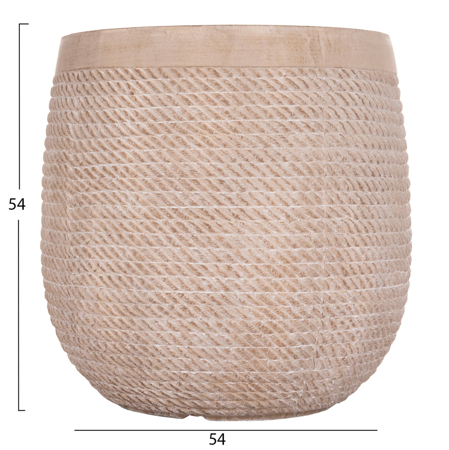 GARDEN PLANTERS ROUND SET 4PCS GARDENER HM4722 FIBERCLAY--IVORY CEMENT Φ54x54Hcm.