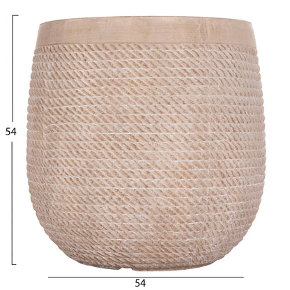 GARDEN PLANTERS ROUND SET 4PCS GARDENER HM4722 FIBERCLAY--IVORY CEMENT Φ54x54Hcm.