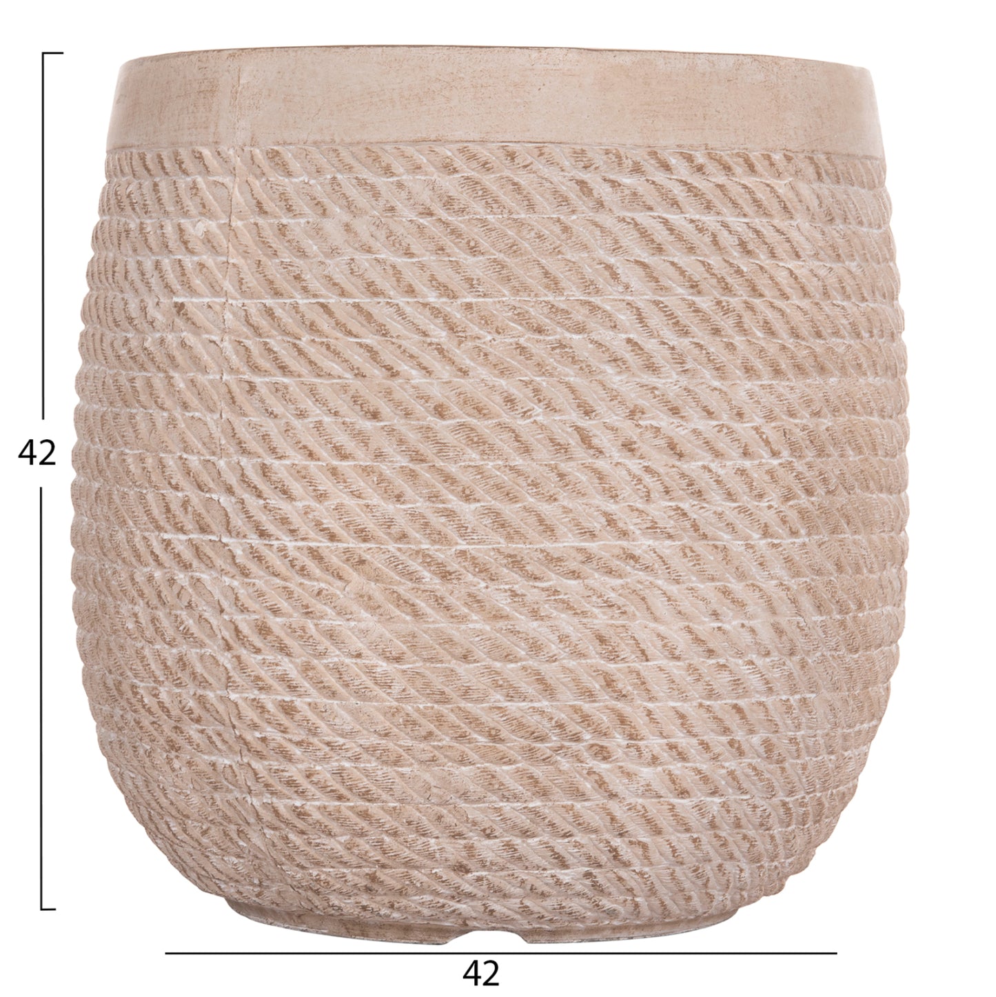 GARDEN PLANTERS ROUND SET 4PCS GARDENER HM4722 FIBERCLAY--IVORY CEMENT Φ54x54Hcm.
