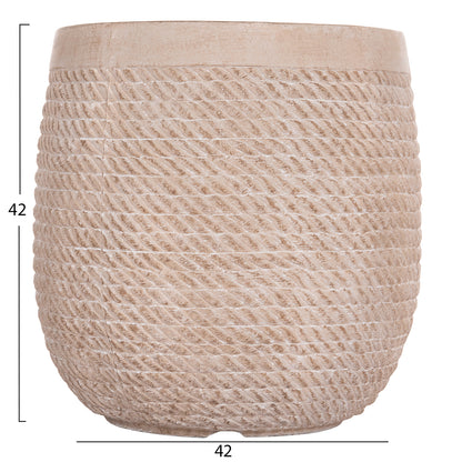 GARDEN PLANTERS ROUND SET 4PCS GARDENER HM4722 FIBERCLAY--IVORY CEMENT Φ54x54Hcm.