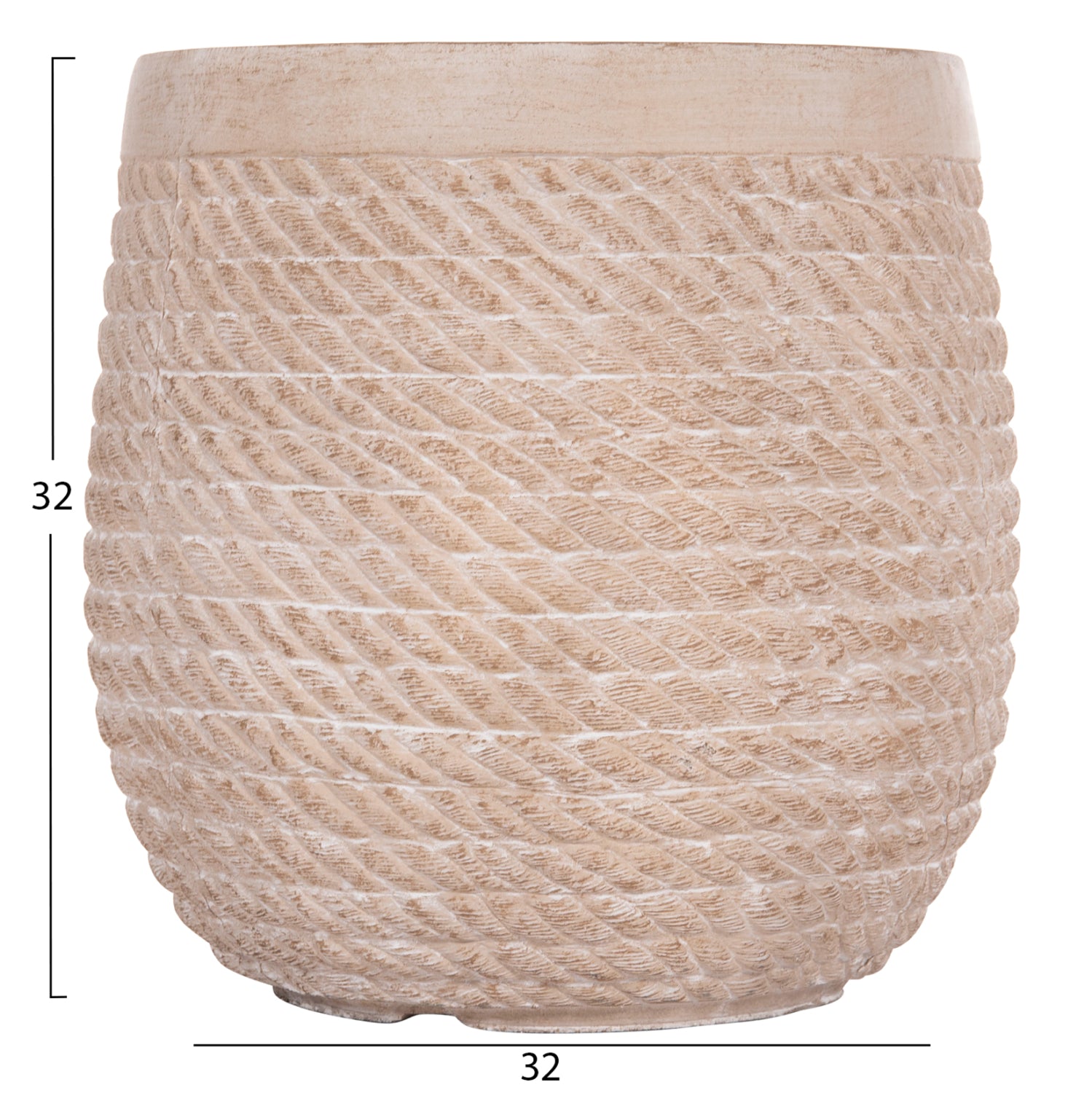 GARDEN PLANTERS ROUND SET 4PCS GARDENER HM4722 FIBERCLAY--IVORY CEMENT Φ54x54Hcm.