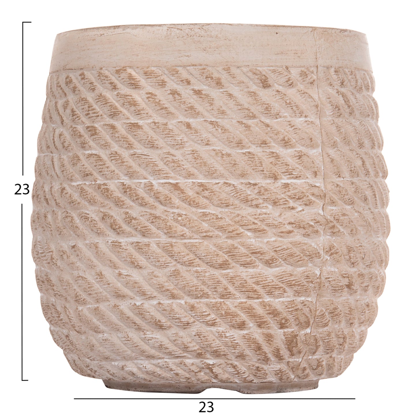 GARDEN PLANTERS ROUND SET 4PCS GARDENER HM4722 FIBERCLAY--IVORY CEMENT Φ54x54Hcm.