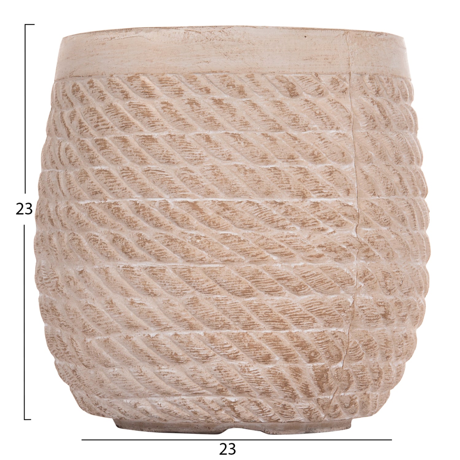 GARDEN PLANTERS ROUND SET 4PCS GARDENER HM4722 FIBERCLAY--IVORY CEMENT Φ54x54Hcm.