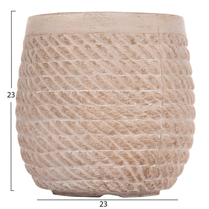 GARDEN PLANTERS ROUND SET 4PCS GARDENER HM4722 FIBERCLAY--IVORY CEMENT Φ54x54Hcm.