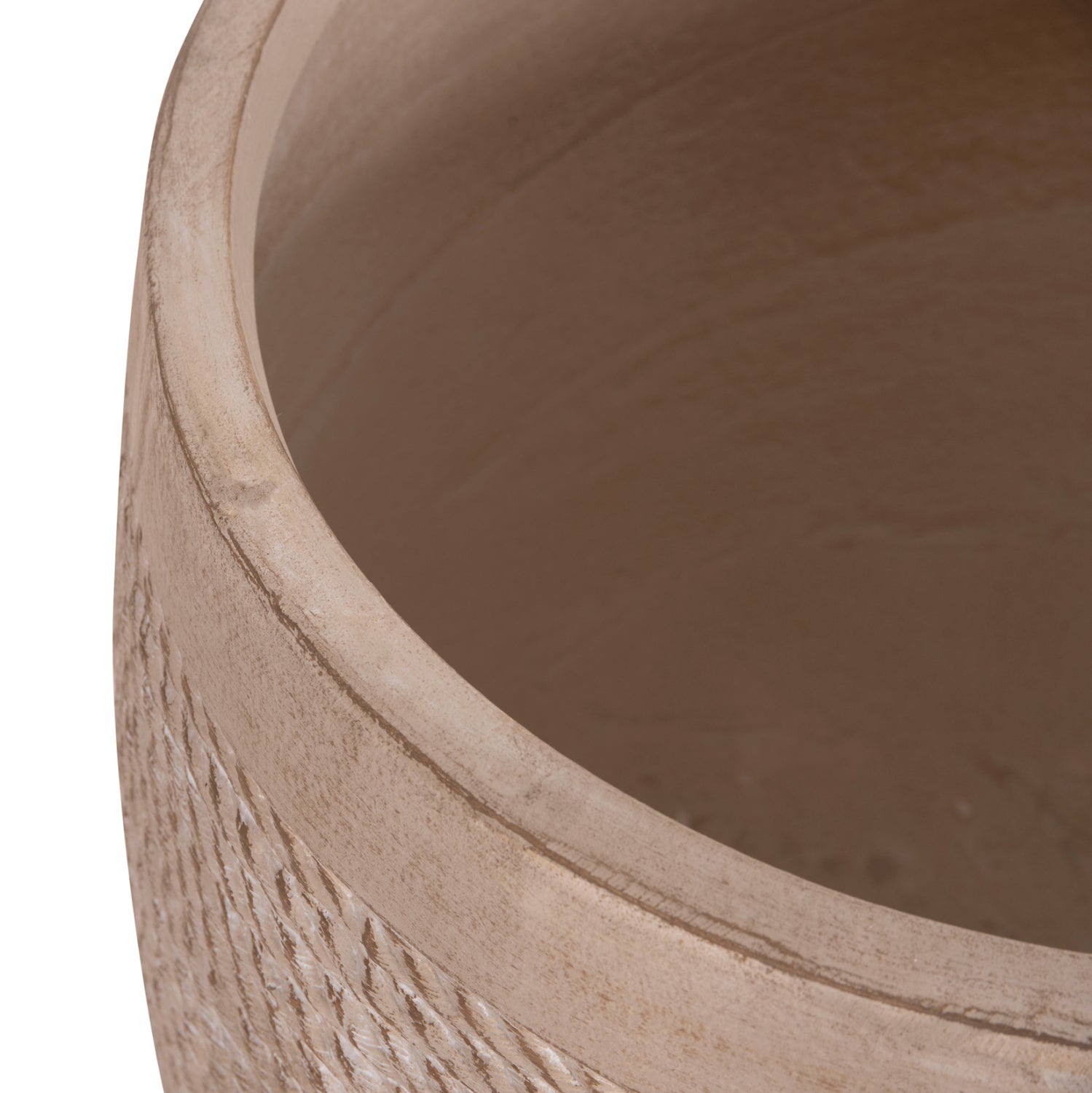 GARDEN PLANTERS ROUND SET 4PCS GARDENER HM4722 FIBERCLAY--IVORY CEMENT Φ54x54Hcm.