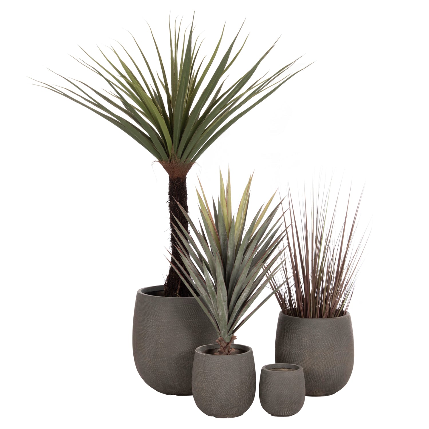 GARDEN PLANTERS ROUND SET 4PCS SERIES GARDENER HM4726 FIBERCLAY GREEN Φ52x55Hcm.