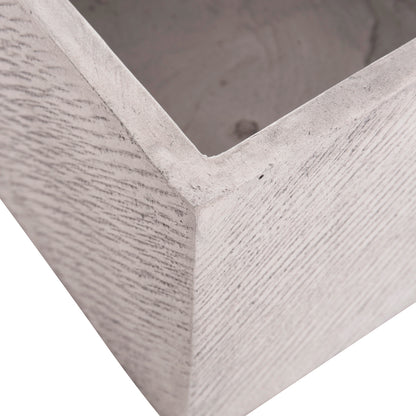 GARDEN PLANTERS SQUARE SET 4PCS GARDENER HM4730 FIBERCLAY IN GREY CEMENT 37x37x32Hcm.