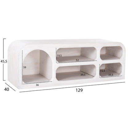 LIVING ROOM 4PCS SET HANDYR HM11947 SOLID MANGO WOOD IN WHITE