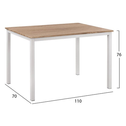 Set 5 pieces Table Sonama with white legs & chairs sonama with white legs HM11011 110x70x76 cm
