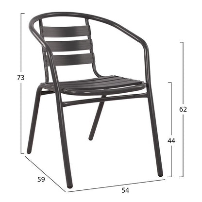 Set 5 pieces with Table Adam 110x60x71cm & Armchairs Laura Gey color HM21220.01