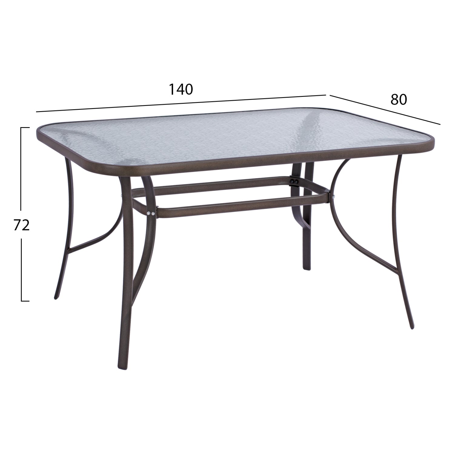 Set 5 pieces Metallic Table & Folding chairs Brown HM10558.02