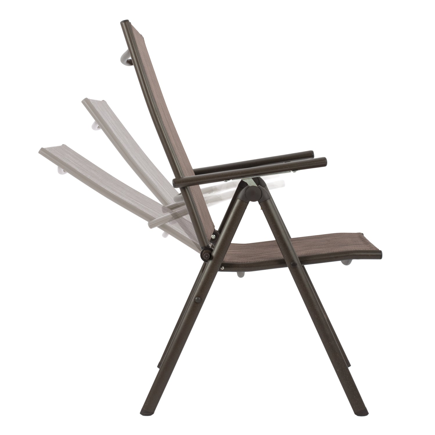 Set 5 pieces Metallic Table & Folding chairs Brown HM10558.02