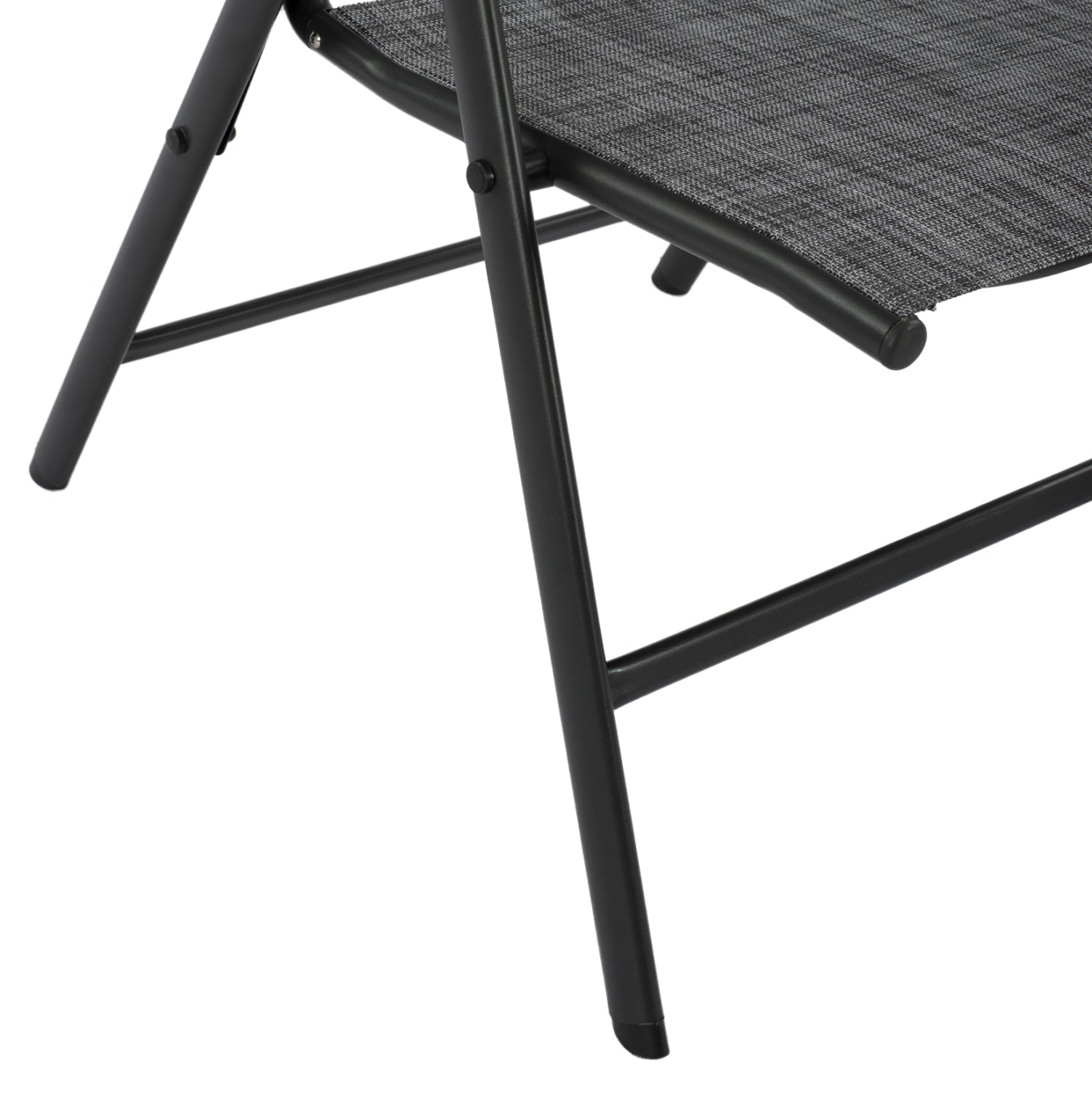 Set 5 pieces Metallic Table & Folding grey chairs HM10558.01