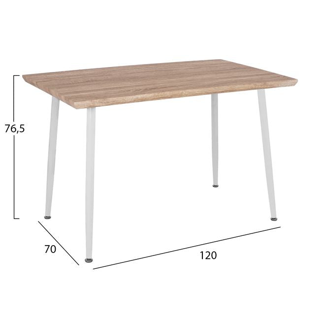 Set 5 pieces Table Sonama & Polypropylene Chairs White with metallic legs HM11025.01