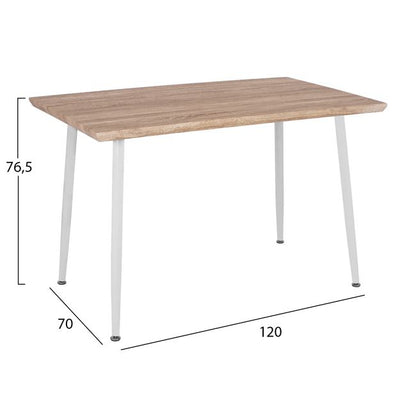 Set 5 pieces Table Sonama & Polypropylene Chairs White with metallic legs HM11025.01