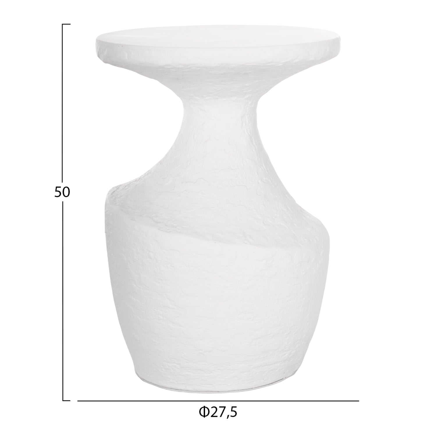 SIDE TABLES 2PCS SET REBON HM21137.02 FIBER CEMENT IN WHITE--Φ40cm & Φ27.5cm