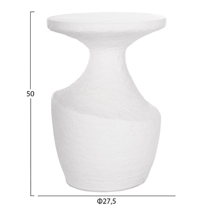 SIDE TABLES 2PCS SET REBON HM21137.02 FIBER CEMENT IN WHITE--Φ40cm & Φ27.5cm