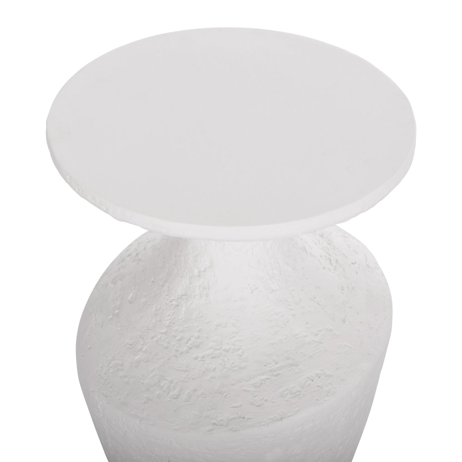 SIDE TABLES 2PCS SET REBON HM21137.02 FIBER CEMENT IN WHITE--Φ40cm & Φ27.5cm