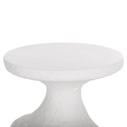 SIDE TABLES 2PCS SET REBON HM21137.02 FIBER CEMENT IN WHITE--Φ40cm & Φ27.5cm