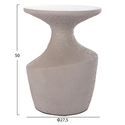 SIDE TABLES 2PCS SET REBON HM21137.03 FIBER CEMENT IN GREY--Φ40cm & Φ27.5cm