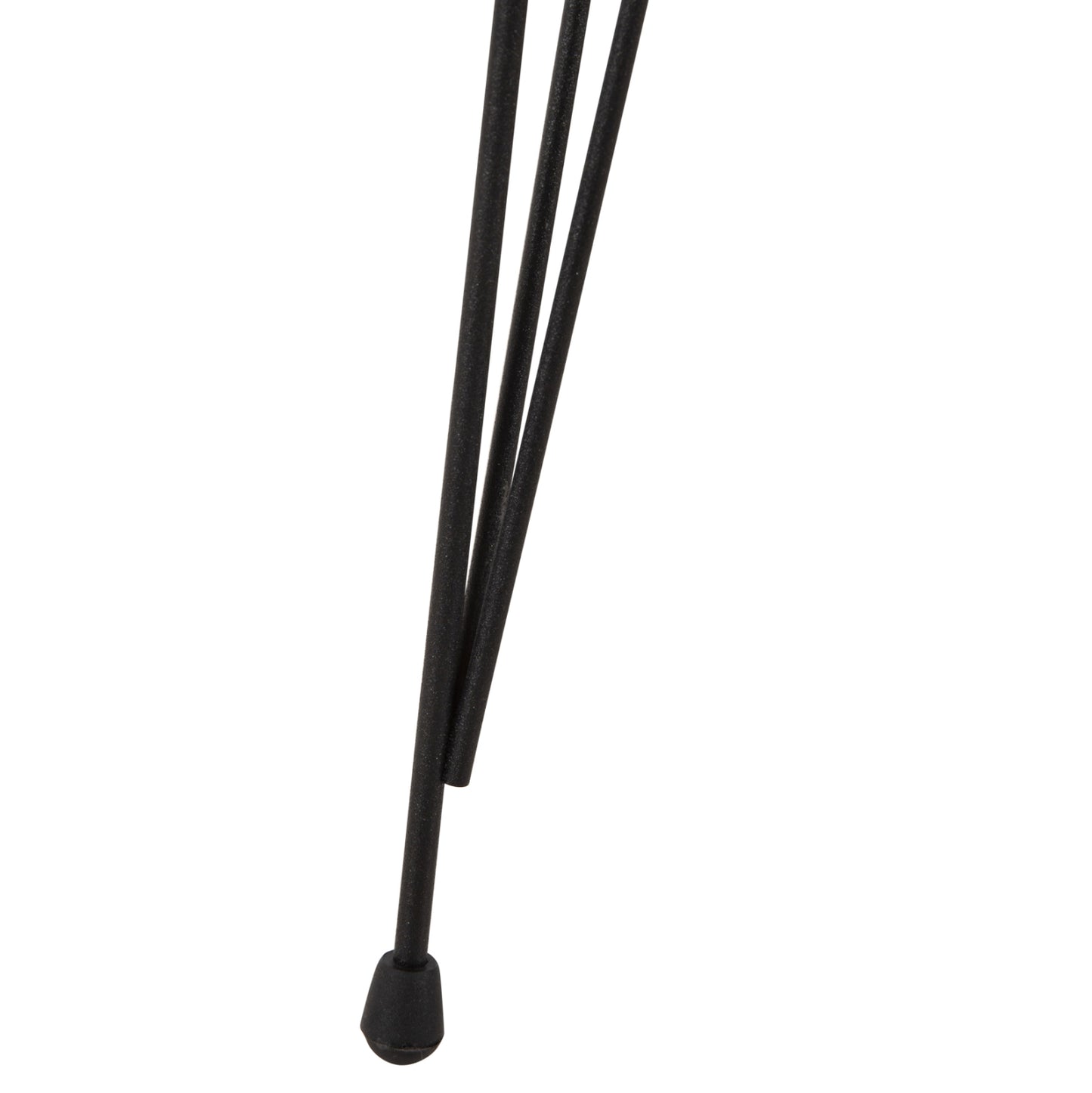 SET OF 3 ROUND SIDE TABLES NISSA HM18173.04 MELAMINE IN NATURAL WOOD COLOR-BLACK METAL LEGS