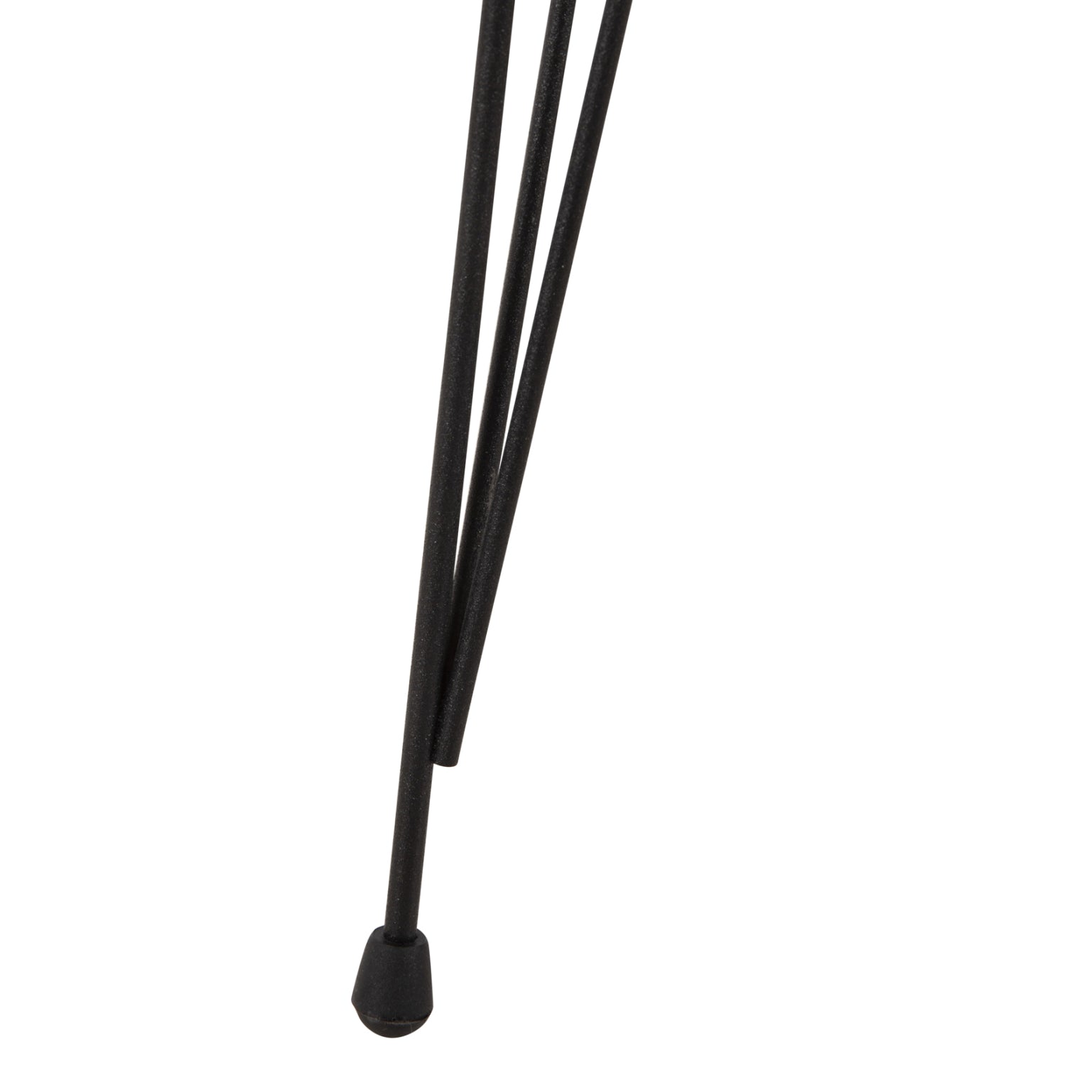 SET OF 3 ROUND SIDE TABLES NISSA HM18173.04 MELAMINE IN NATURAL WOOD COLOR-BLACK METAL LEGS