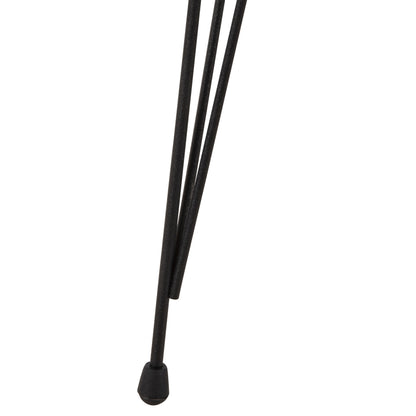 SET OF 3 ROUND SIDE TABLES NISSA HM18173.04 MELAMINE IN NATURAL WOOD COLOR-BLACK METAL LEGS