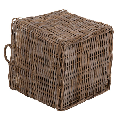 DECORATIVE BASKETS KATER 4PCS HM9657 KUBU RATTAN IN GREY 52x52x50-57Hcm.