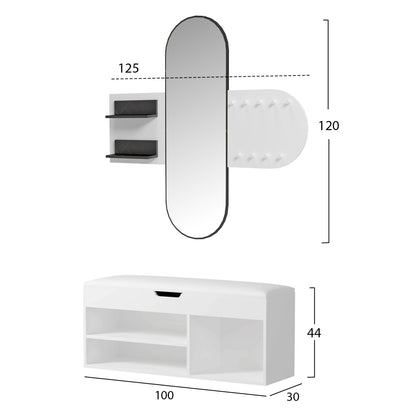 ENTRANCE SET 2PCS CHERYL HM21276.01 MELAMINE IN WHITE--BLACK MARBLE LOOK
