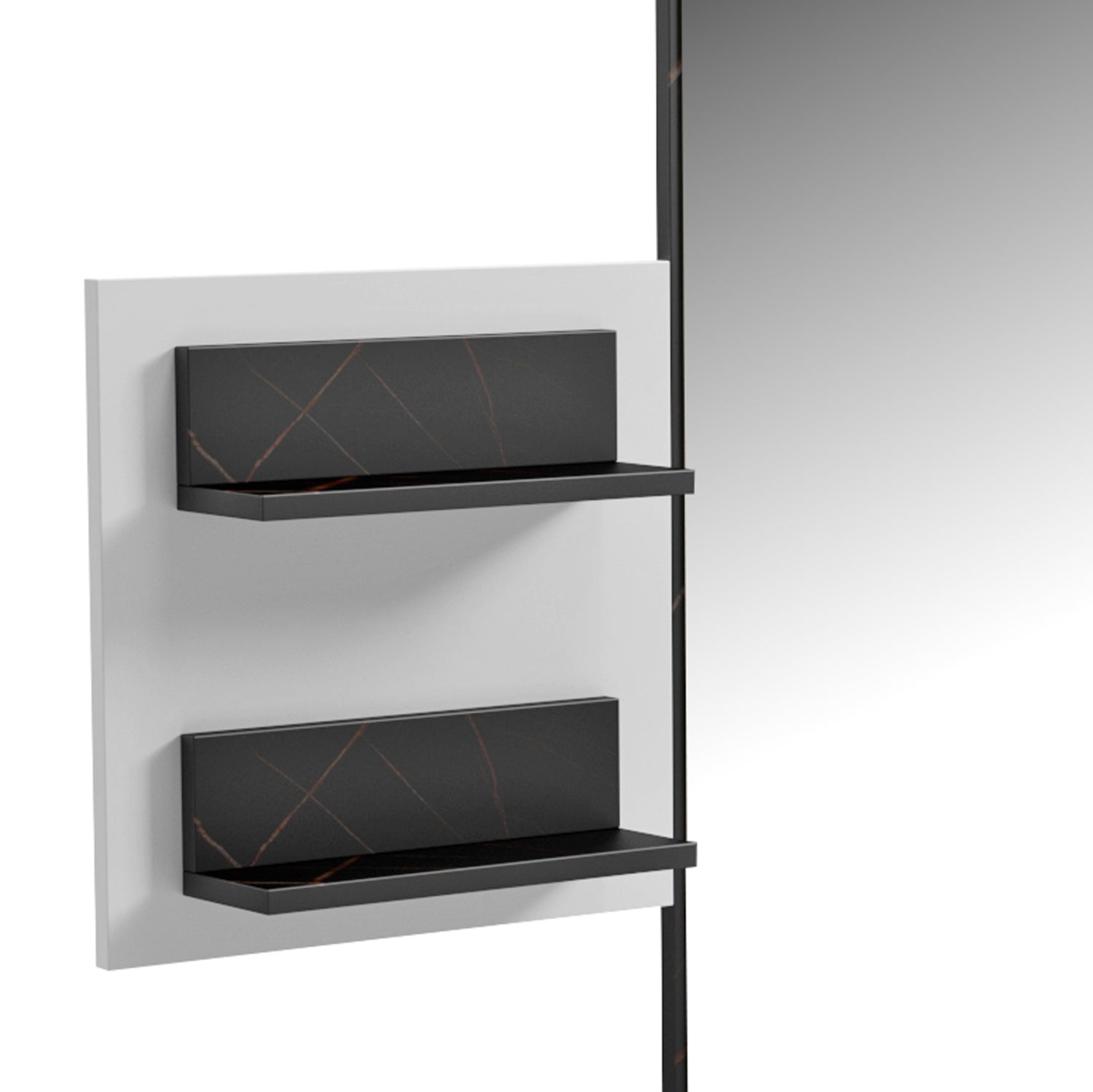 ENTRANCE SET 2PCS CHERYL HM21276.01 MELAMINE IN WHITE--BLACK MARBLE LOOK