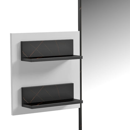 ENTRANCE SET 2PCS CHERYL HM21276.01 MELAMINE IN WHITE--BLACK MARBLE LOOK